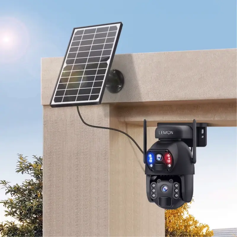 Solarna kamera z dwoma obiektywami śledząca obrotowa do monitoringu Lemon Solaris